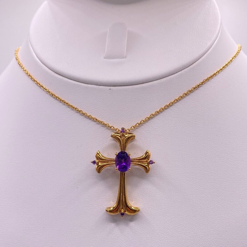 Amethyst Cross Pendant, GbD